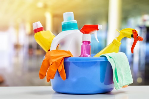 Eco-friendly office cleaning supplies used in TW9 offices