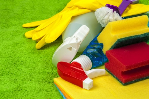 Manager reviewing a carpet cleaning complaint with documentation